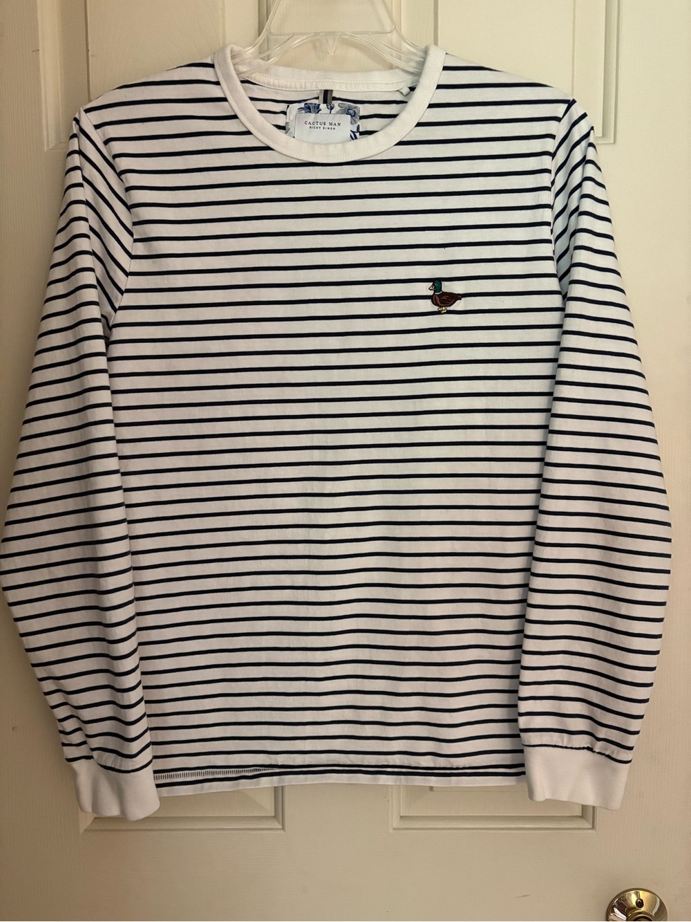 Cactus Man Ricky Singh Striped Cotton Men's Long- sleeve, Size XL